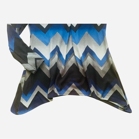 New Directions casual zigzag tight knit cardigan S multi color dropped neckline - Picture 7 of 13